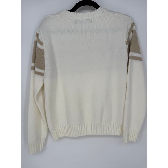 Runway Athletics Sweater Tennis Love Camel Tan White Crewneck Pullover Size XS - Picture 4 of 5